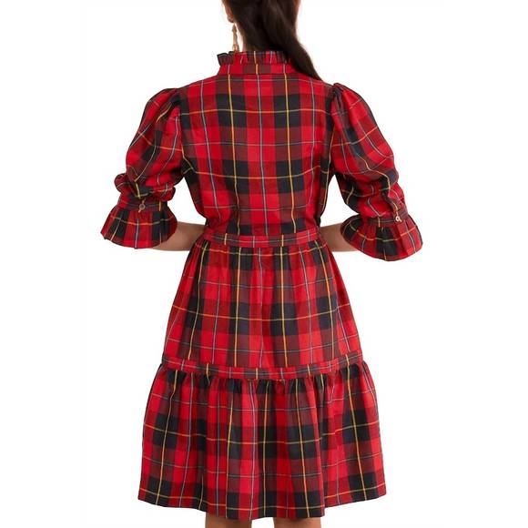 NEW GRETCHEN SCOTT teardrop dress - plaidly cooper in red - Picture 3 of 3